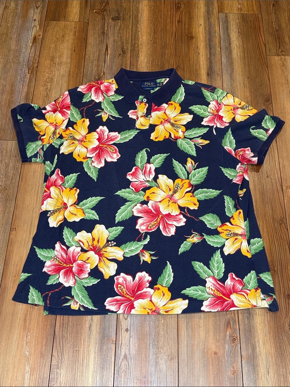 Polo Ralph Lauren Navy Floral Short-Sleeve Polo Classic Fit XXL